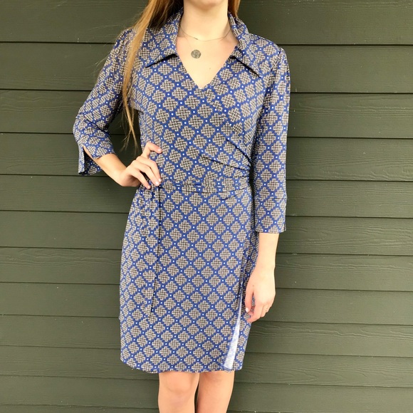 geometric wrap dress